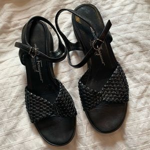 Salvatore Ferragamo Black Weave Sandals with wedge